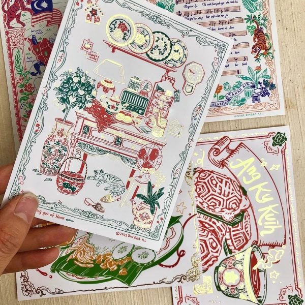 Malaysia Heritage Foil Postcards