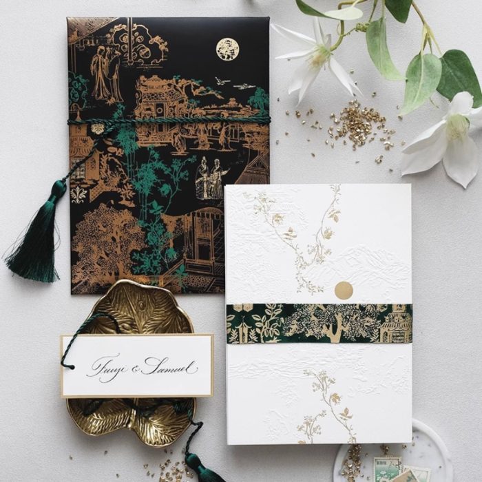 Oriental Elegance · Eternal Landscape Wedding Invitation