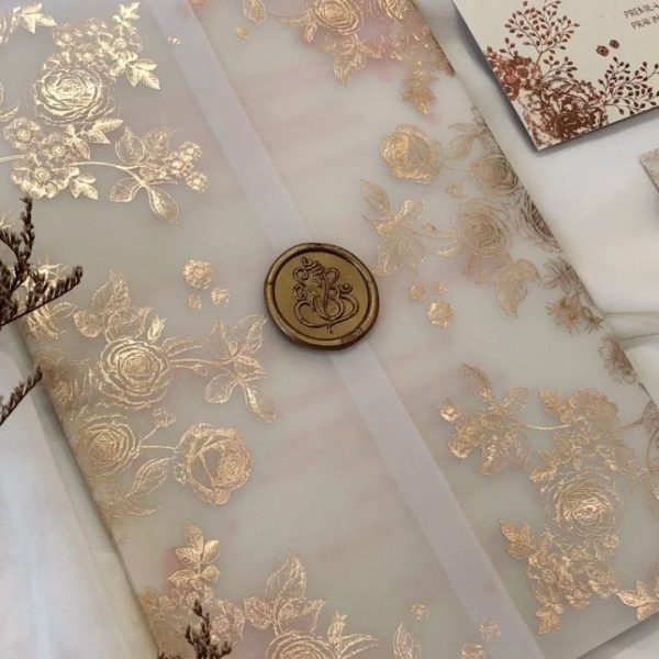 Rose Gold Foil Wedding Invitation
