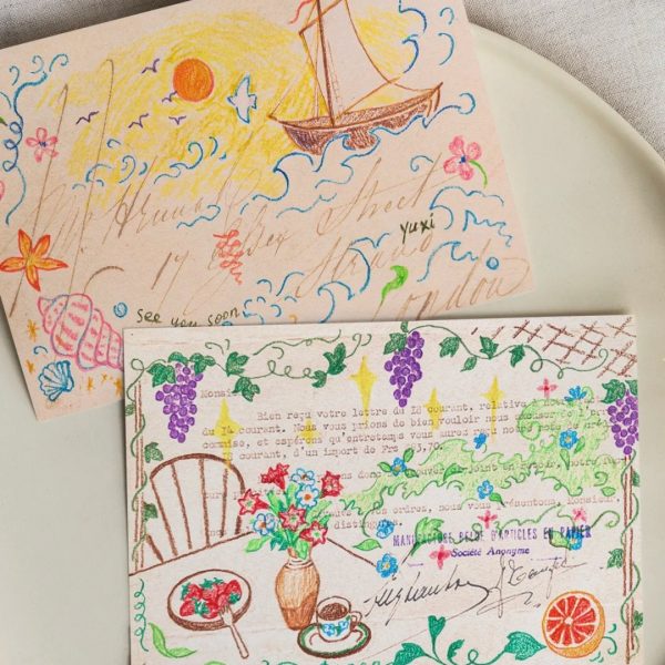 Vintage Hand-drawn Postcard Set · 9 pcs